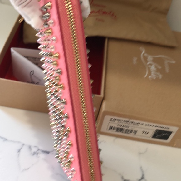 CHRISTIAN LOUBOUTIN PANETTONE WALLET PINK/SPIKES MIX DOLLY/MULTIGOLD - Picture 3 of 17